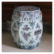 Tu Ye-US Decorative Garden Stools, Ceramic Chinese Blue and White Porcelain Drum Stool Living Room Toilet Porcelain Ceramic Stool(B)