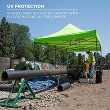 Pop Up Canopy Tent, Heavy Duty, 10' x 20' Area, 14' Peak Height, Includes Wheeled Storage Bag, Ergodyne Shax 6015, Lime