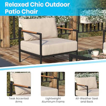 Flash Furniture Patio Chair with Cushions, Black/Beige
