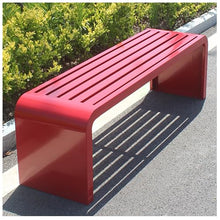 ARMERI Garden Bench for Outdoors, Backless Patio Benches, Metal Bench Weatherproof Outdoor Benches, Garden Benche for Garden Patio Porch Park Backyard,Red,120x40x45cm
