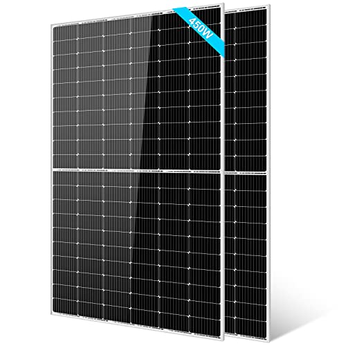 SUNGOLDPOWER 2PCS 450W Solar Panels Monocrystalline UL 61730, Grade A Solar Cell,Waterproof IP68,High Efficiency Solar Panel On/Off Grid for Charging Station,Caravan,RV,Yacht, Boat (Total 900W)