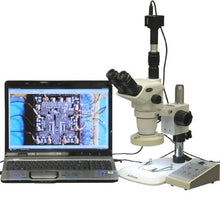 AmScope Digital Trinocular Stereo Zoom Microscope with 3MP Camera, 6.7X-112X Magnification, LED Ring Light