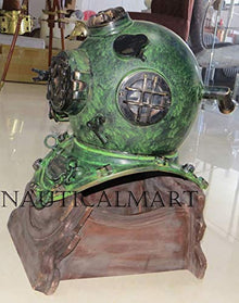 NauticalMart Diving Diver Helmet 1942 Schrader U.S. Navy MK V Dive Replica Brown