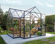 Palram Canopia 12x10 Garden Solarium Greenhouse Charcoal Gray
