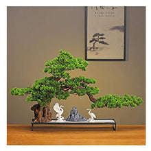 YXIANG56Q Fake Plants Chinese Simulation Welcome Pine Green Plant Bonsai Ornaments Hotel Living Room Office Desktop Creative Decoration Home Furnishing Gifts Bonsai Tree(A)