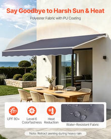 VEVOR Electric Retractable Awning, 14.1' x 9.8' Motorized Patio Awning