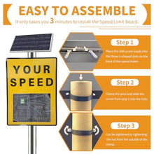 SHAHRYAR 23.6"X35.4" Solar Powered Radar Speed Sign - Freeway Adjustable Speed Monitor,Ip65, Easy to Mount,Adjustable Speed Limit,with Remote Control and Accessories