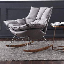 IIPOSAQQ Single Rocking Chair Smooth Rocking Motion Detachable Cushion Winter and Dual-use Sofa Recliner High Back Leisure Terrace Recliner