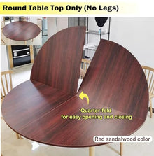 Innovz Red Wood Grain Round Tabletop Only, Four-fold Table Top for Party Kitchen Dinner, Décor Catering Desk Top 120~220 Cm, Large Banquet Table Without Legs(190cm(75inch))