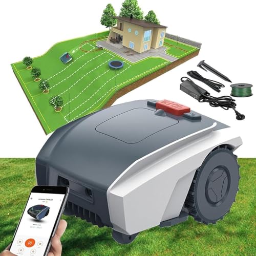 LPLYAA Robot Lawn Mower for Gardens up to 1500m², Automatic Intelligence Lawn Mower for Manicured Lawn, Path Planning, WiFi Smartphone APP Control, Safety Protection Device