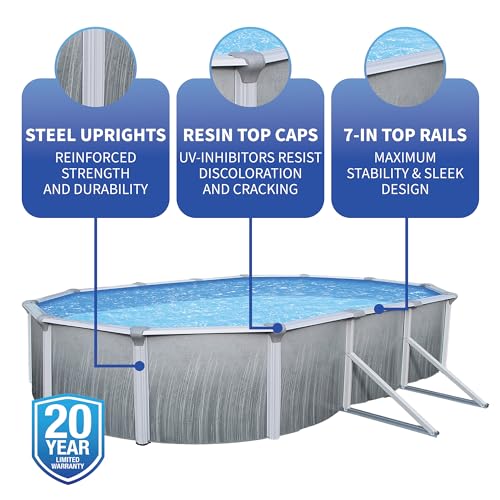 Blue Wave Martinique 12x24 Oval 52" Swimming Pool Metallic