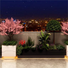 uP9sF2mD Outdoor Planter Box Solar Light Planter Box Flower Trough Growing Container Vegetables Planting Container