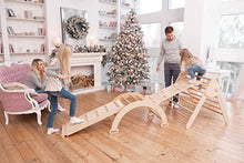 Wood And Hearts Kids Gym Set 4-Piece Climbing Triangle & Arch Natural Wood