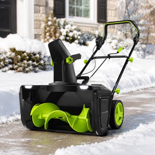 Battery Powered Snow Shovel, 20-in Cordless Snow Blower for Driveways