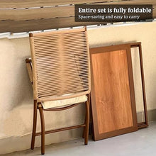 Labasuan 3-Piece Outdoor Bistro Set, Foldable PE Rattan Chairs with Cushions & Rolling Side Table, All-Weather Patio Furniture for Porch, Backyard, Garden, Indoor, Beige