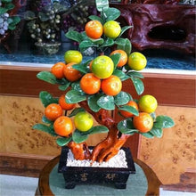 YXIANG56Q Fake Plants Bonsai Jade Orange Tree, Desk Display Fake Pot Ornaments Home Office Bedroom Living Room Bonsai Tree