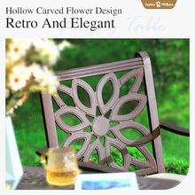 Sophia & William 3 Pieces Cast Aluminum Patio Bar Set with Square Bar Table and 2 Swivel Chairs