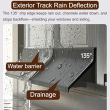 Windows Rubber Rain Diverter for Interior Exterior Tracks, Drip Edge for Sliding Windows, Cuttable Weatherproof Rain Guard