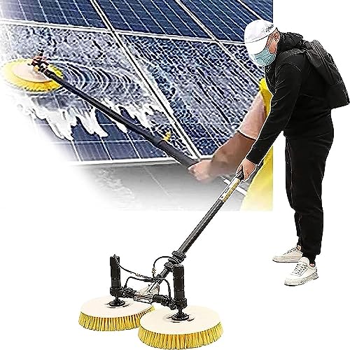 Solar Photovoltaic Panel Cleaning Brush, Adjustable Length, Double Brush Head (Spin), Hourly: 500-750m³, Water-Saving Design, Outdoor Washing Device Tool (Color : 4m)