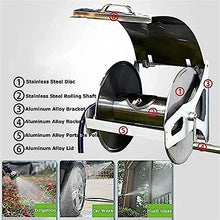 VIXARKO Portable Garden Hose Reel,Stainless Steel MobileGarden Hose Reel Wall/Floor Mounted Metal Water Hose Reel Water Pipe Car Roll Hose Reels (Color : Blue, Size : Rack+30m Hose)