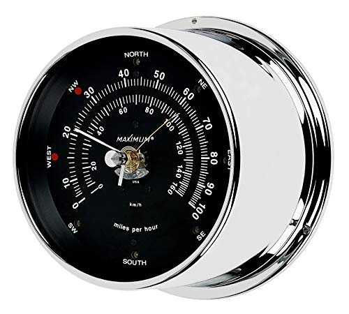 Maximum Maestro Wind Speed & Direction Monitor - Chrome Case, Black Dial