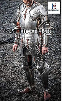 NauticalMart Medieval Knight Full Suit Combat Armor Costume Silver