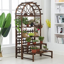 RWGOVLU Flower Stand Balcony Three-tier Potted Plant Bonsai Large Flower Stand Hanging Wood Stepped Indoor And Outdoor Courtyard Plant Stand