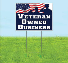 TampaPrinting Veteran Owned Business Yard Sign 18" x 24" with Metal Step Stake