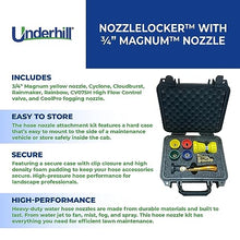 Underhill NozzleLocker Garden Water Hose Nozzle Kit, Sprayer, Jet, Fog, Mister, Heavy-Duty Metal and Rubber, with ¾ Inch Magnum Yellow Nozzle, HP-K1