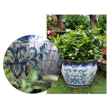 HANMENGYUAN Flower pots Large Flower Pots for Fence Planters Outdoor Outdoor Indoor(Blue)