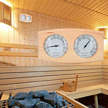 A1DFDFGOQSFG Wooden Sauna Hygrothermograph Thermometer, Hygrometer Sauna Room Accessory (Square)