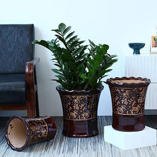 thalo Planter Pots Ceramic Flower Pot Home Coffee Table Desktop Decorative Flower Pot Chinese Vintage Flower Pot 12.5/13.7 Inches Plant Container Accessories (Color : A, Size : Large)