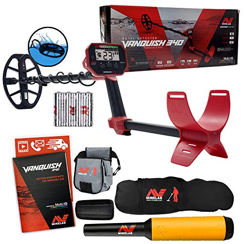 Minelab Vanquish 340 Detector w/Pro-Find 20 Pinpointer, Carry Bag, Finds Pouch