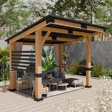 Yardsight Hardtop Cedar Gazebo 10' x 12' with Curtains A08-10 x 12''