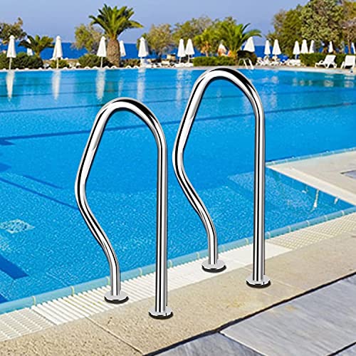 BSNANCA Pool Handrail Swimming Pool Safety Hand Rail 1 Pack Pool Safety Handrails Pool Railing Swimming Pool Hand Rail Quick Mounted Pool Stair Rail/Thickness 1.2Mm ()