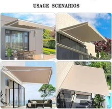Manual Retractable Awning Door Window Awning Shelter Outdoor Canopy Home Deck Canopy with Manual Crank Handle（Frame Included ）