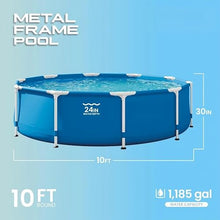 10ft x 30in Metal Frame Round Above Ground Pool w/Swimming Pool Cover