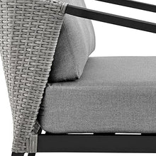 Armen Living Aileen Modern Outdoor Patio Wicker and Aluminum Conversation Set 4 Piece Black