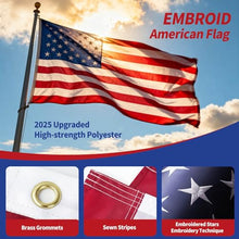 EMBROID Giant American flag for outside 30x50 Ft Embroidered Brass Grommets