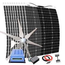 1600W Wind Solar Hybrid System with 10pcs 120W Solar Panel and 400W Wind Turbine Generator & 60A MPPT Charge Controller,12V 24V Battery Charger for Cabin