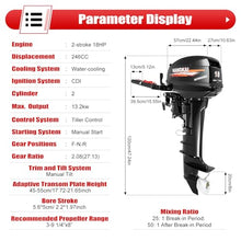Dlinanta 2 Stroke 18HP Outboard Motor 246CC Black