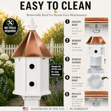 NC Birdguy Handmade Copper Roof Two-Story 8-Compartment Birdhouse (H14C)