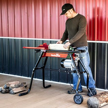 EARTHQUAKE 5-ton Electric Log Splitter with Stand and Tray, 1500-Watt Motor, Precision Pump Gears, Copper Motor Windings, Sturdy Transport Wheels, 44099