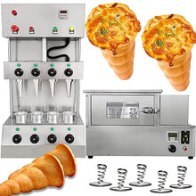 TXMACHINE 4 cone maker machine commercial pizza cone machine Handheld Pizza Making Machines for pizza shop with pizza oven,Display Cabinet (cone machine+Oven, 110V/60HZ)