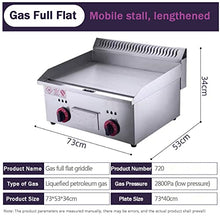 Gas Griddle LPG Commercial Stainless Steel Heavy Duty Restaurant Outdoor Griddle Gas Baking Plate Burger Grill Smooth Double Burners, 2800PA, for BBQ Cooking Steak, Eggs, Pancakes,720