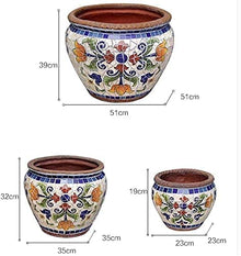 FAFACAI Creative Characteristic Mexico Color Ceramics Large Flower Pot Outdoor Plant Pot Villa Patio Process Container Outdoor Garden for Villa Corridor Aisle Colorful Planter Garden (51 * 39cm)