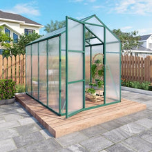 6x8 FT Greenhouse for Outdoors, Aluminum Large Walk-in Green House, Polycarbonate Panels, Adjustable Roof Vent, for Outside Garden Backyard, Patio, Lawn, Suitable for All Seasons (6x8 FT)