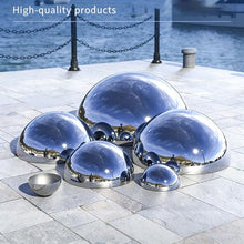YDJIANCAI 1 Pcs Silver Half Sphere Stainless Steel Garden Mirror Globe - Hollow Hemisphere Ball Gazing Ball Half for Garden Gate Stair Handrails(Size:19.68in/50cm)