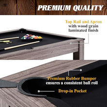 Barrington Billiards Monteray 7’ Drop Pocket Pool Table 3-in-1 Dining Top & Table Tennis Brown/Black