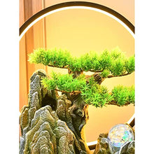 Tabletop Fountains Tabletop Water Fountain Rock Falls Fountains Indoor Waterfall Fountain Tabletop Fountains Chinese Artificial Bonsai Interior Decorations with LED Light Desktop Water Fountain (Size